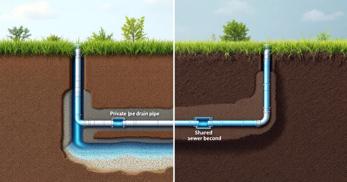 Drain pipe boundary diagram at a Devon property